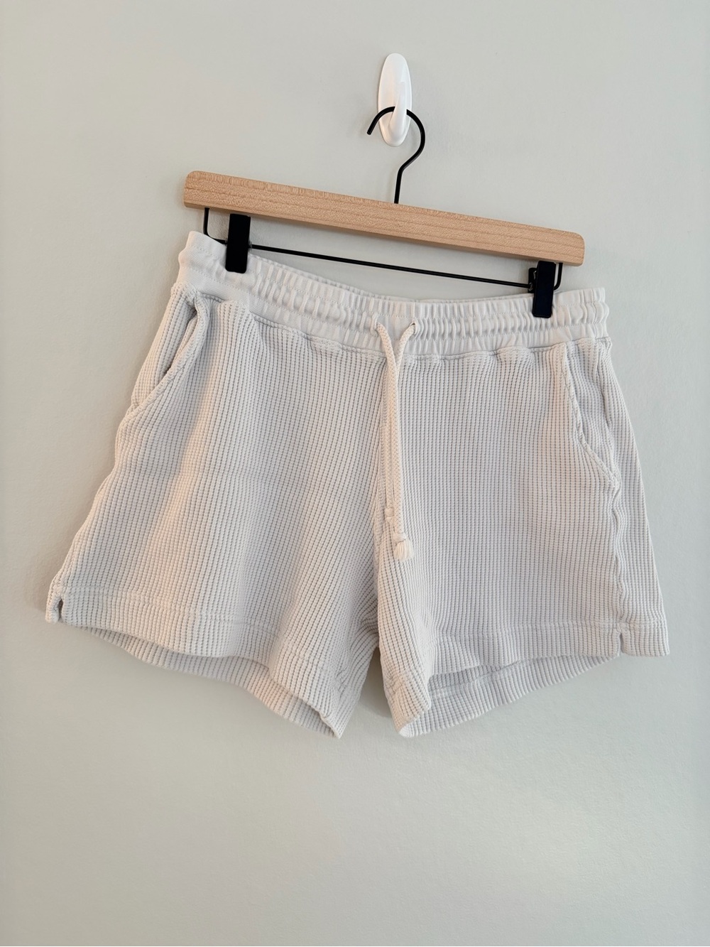 AYR The Waffle Cone Shorts Seashell White Size M Pima Cotton